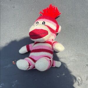 Striped Sock Monkey Plush Toy